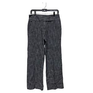 Larry Levine Stretch Women 8 Dark Gray‎ Textured Straight Leg Dress Pants Work
